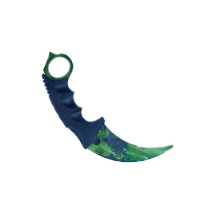 Cutit Karambit Pentru Antrenament, 19 cm, Fara Tais, Verde