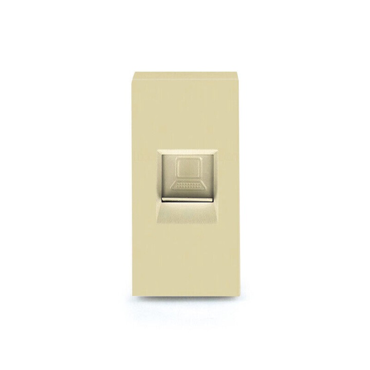 Priza internet, LUX-ON, 1/2 modul Cat5 RJ45, fara cadru, auriu
