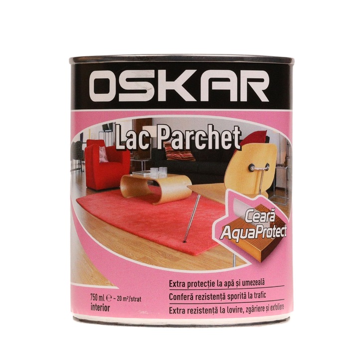 Lac de protectie Oskar, pentru parchet, lucios, incolor, 0.75 L