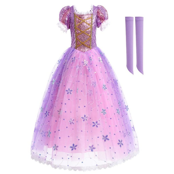Costum Printesa Rapunzel THK, Purpuriu - 110 cm