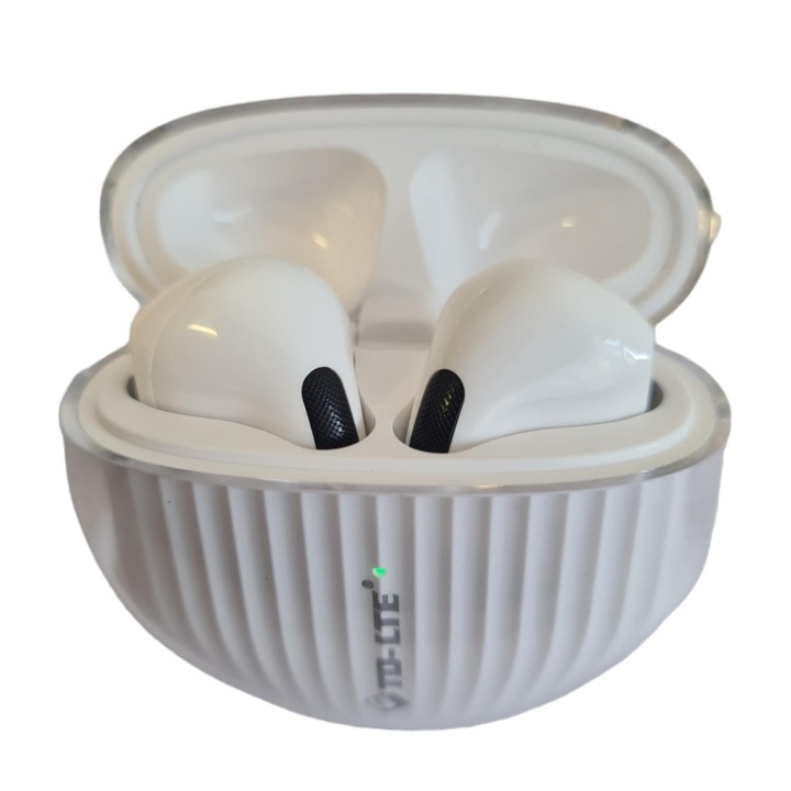 Sdx Market vezeték nélküli fülhallgató, Bluetooth 5.1, Zajszűrés, Érintésvezérlés, HD mikrofon, Vízállóság, Univerzális, Elefántcsont fehér