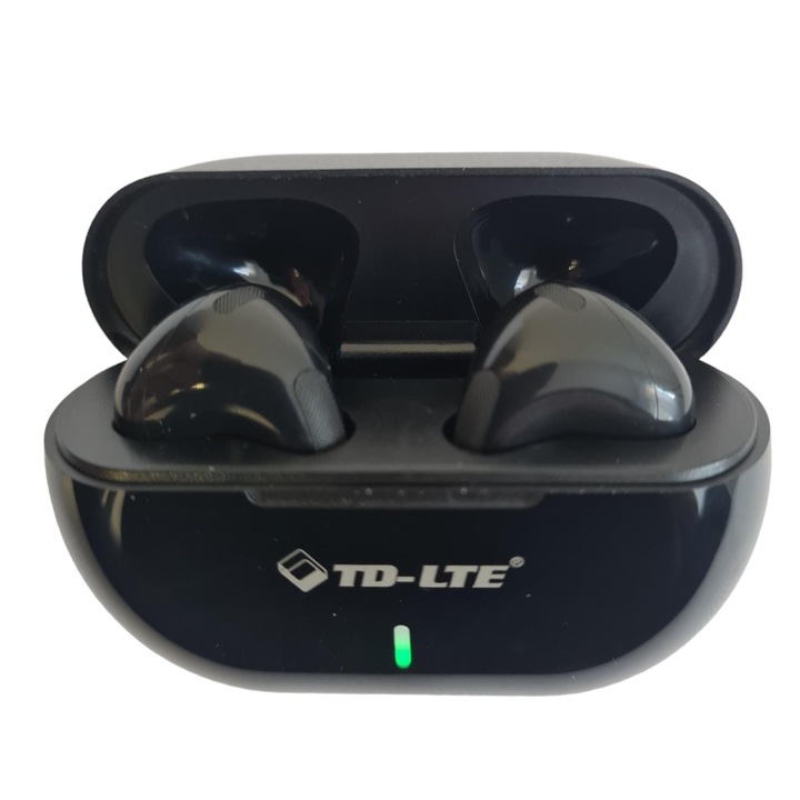 Sdx Market vezeték nélküli fülhallgató, Bluetooth 5.0, zajszűrés, érintésvezérlés, HD mikrofon, vízálló, univerzális, fényes fekete