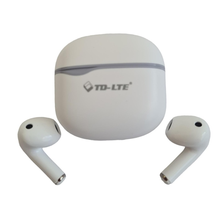 Sdx Market Vezeték nélküli fejhallgató, Bluetooth 5.1, zajszűrés, érintésvezérlés, 300 mAh, HD mikrofonok, vízálló, univerzális, fehér szürke