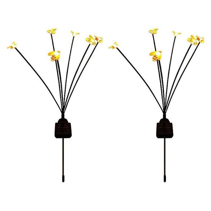 Set 2 buc Lampa solara decorativa de gradina albina, culoare negru