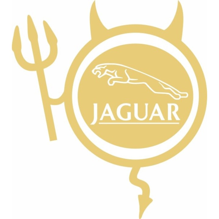 Стикер за кола, ИЗОБРАЖЕНИЕ, Dracusor JAGUAR, златен, 19 х 21 см