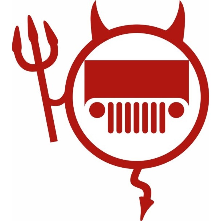 Стикер за кола IMAGE, Dracusor JEEP, червен, 19 х 21 см