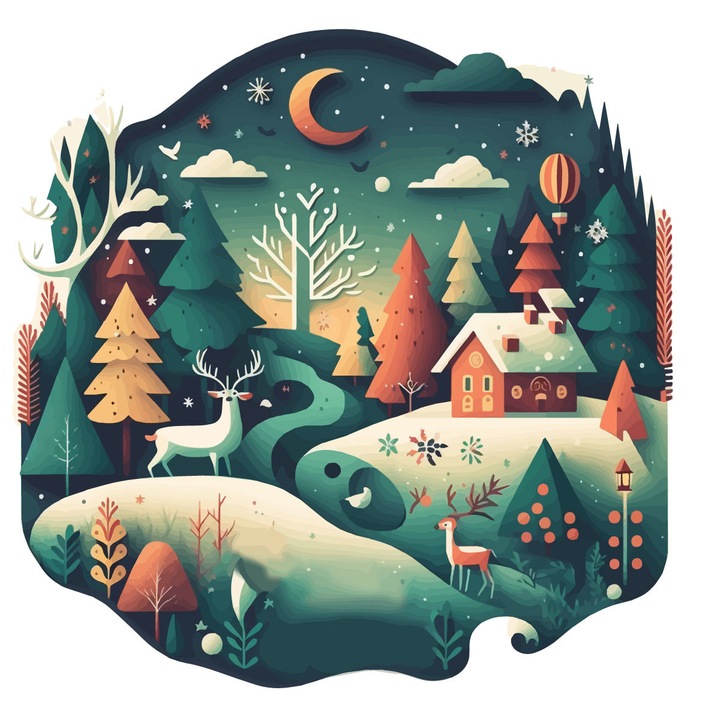 Matrica Karácsonyföld 60x60cm