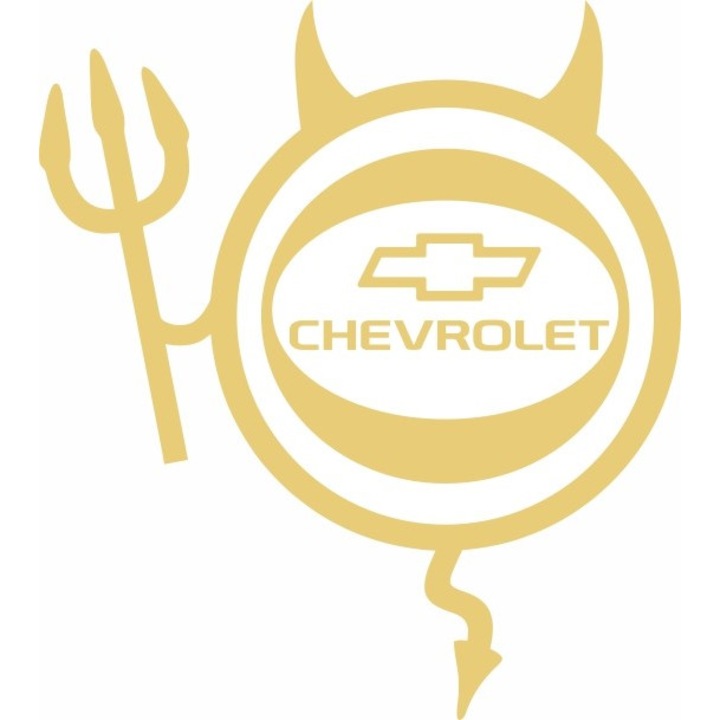 Стикер за кола, ИЗОБРАЖЕНИЕ, Dracusor CHEVROLET, златист, 19 x 21 cm