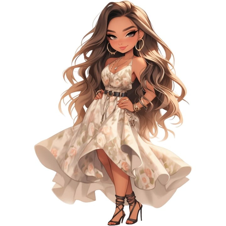 Sticker decorativ, Printesa, Alb, 1372STK-7