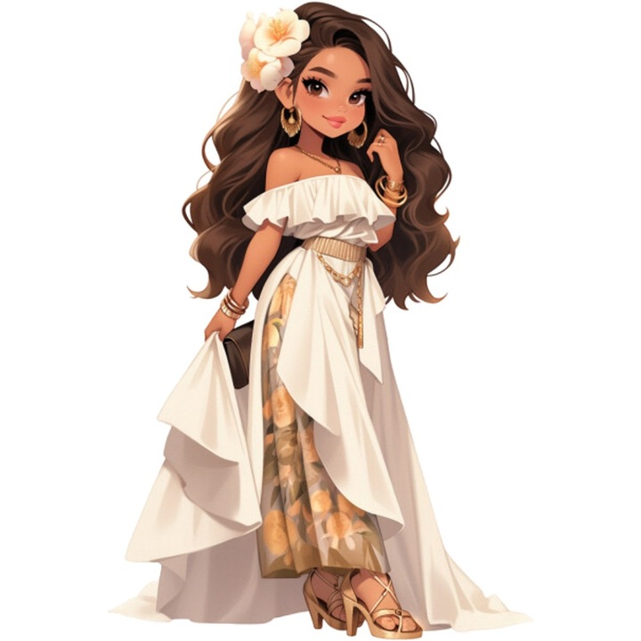 Sticker decorativ, Printesa, Alb, 1372STK-8