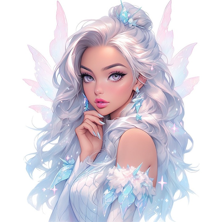 Sticker decorativ, Printesa, Alb, 1374STK-13