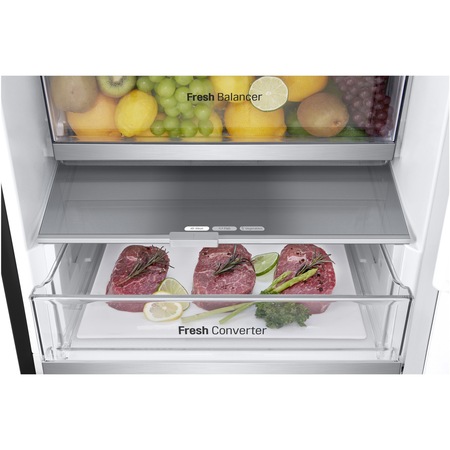 Combina frigorifica LG GBV7280DEV, 387 l, Clasa D, No Frost, WiFi, Smart Diagnosis, H 203 cm, Negru