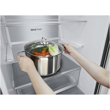 Combina frigorifica LG GBV7280DEV, 387 l, Clasa D, No Frost, WiFi, Smart Diagnosis, H 203 cm, Negru