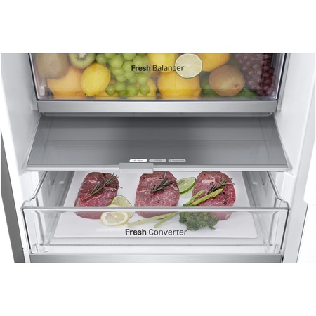 Combina frigorifica LG GBV7280DMB, 387 l, Clasa D, No Frost, WiFi, Smart Diagnosis, H 203 cm, Argintiu