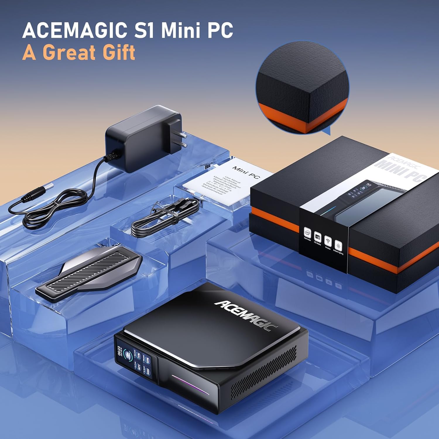 Мини компютър ACEMAGIC Intel Alder Lake N100, Windows 11 Home