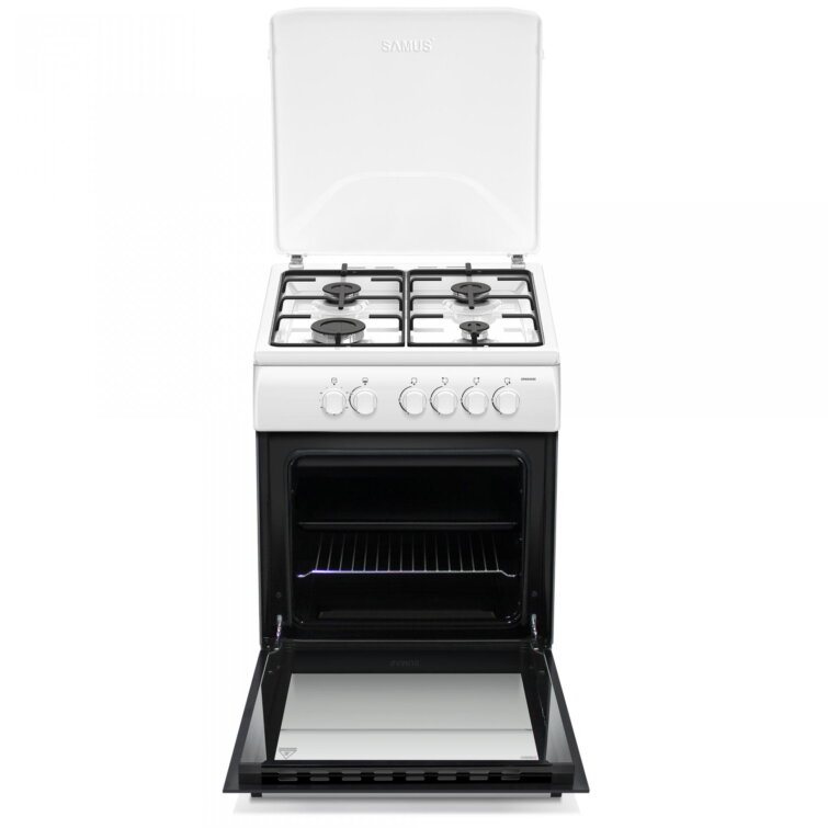 Aragaz Samus SM664ABS,4 arzatoare pe gaz, Cuptor pe gaz, Siguranta plita + cuptor