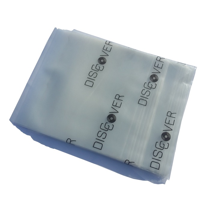 Folie protectie CD Digipack Jewel Case externa Disccover 150x135mm 80 microni set de 100 bucati