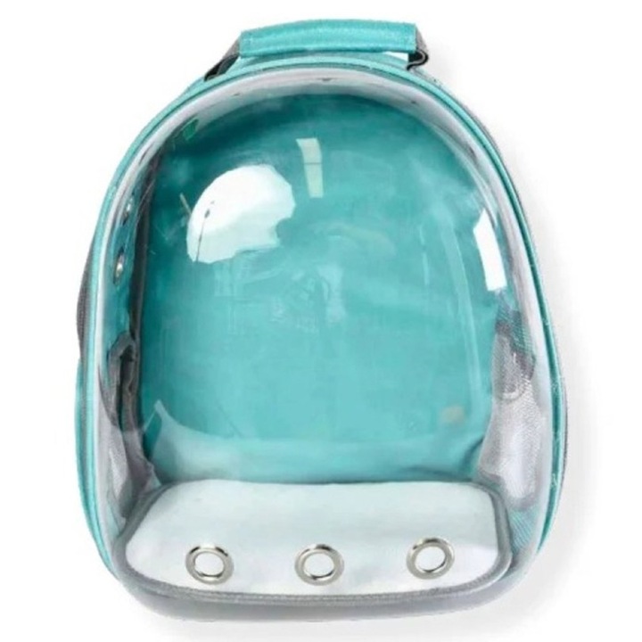 Rucsac Transport Animale De Companie, Transparent, Pisica, Catel, Verde