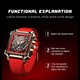 Мъжки часовник Lige Quartz Chronograph Luxury Elegant Casual Analog Red