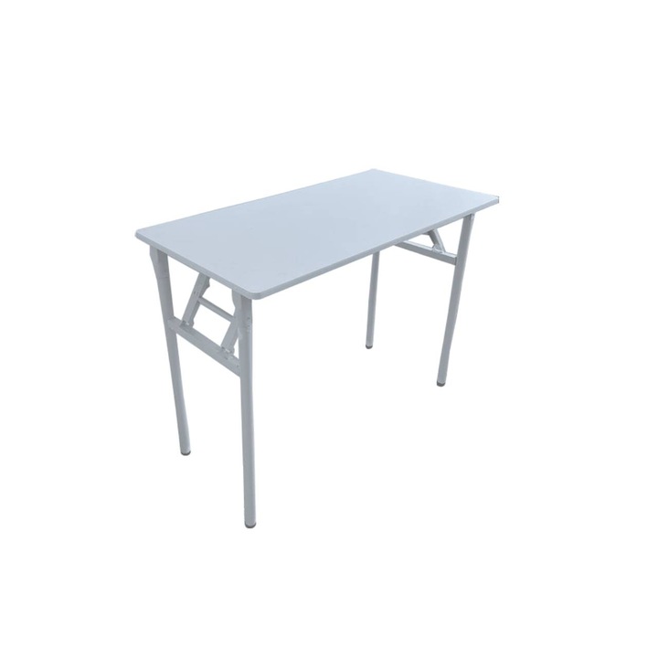 Masa cu picioare pliabile, RDB, 100x50x75 cm, Pal/metal, Alb