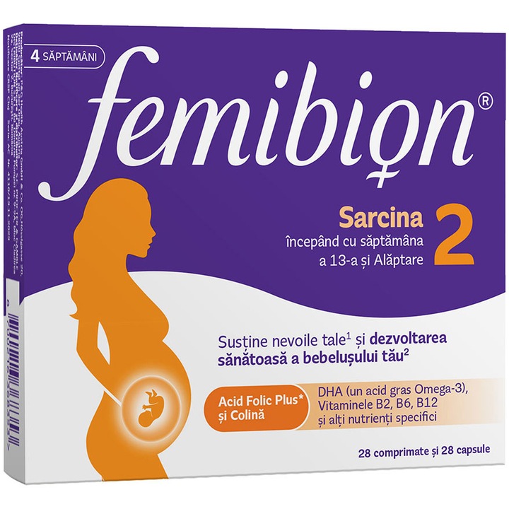 Femibion 2 terhesség és szoptatás, 28 filmtabletta + 28 zselatin kapszula