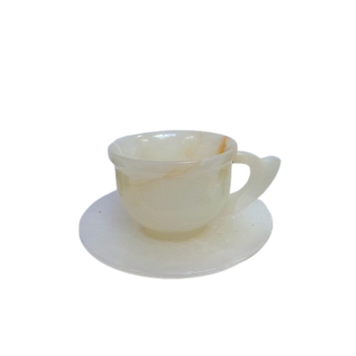 Чаша за кафе Mineral Mall, Оникс, Изделие от камък, 6 см. х 7.5 см., Светлозелен