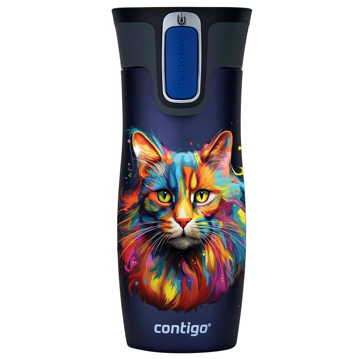 Cana termos West Loop 2.0, Contigo, Inox, 470 ml, Bleumarin - Pisica Colorata