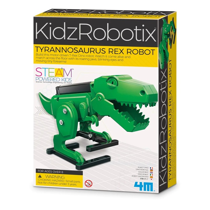 Robotépítő készlet - T-Rex, Kidz Robotix, műanyag, 4M, 5 év+