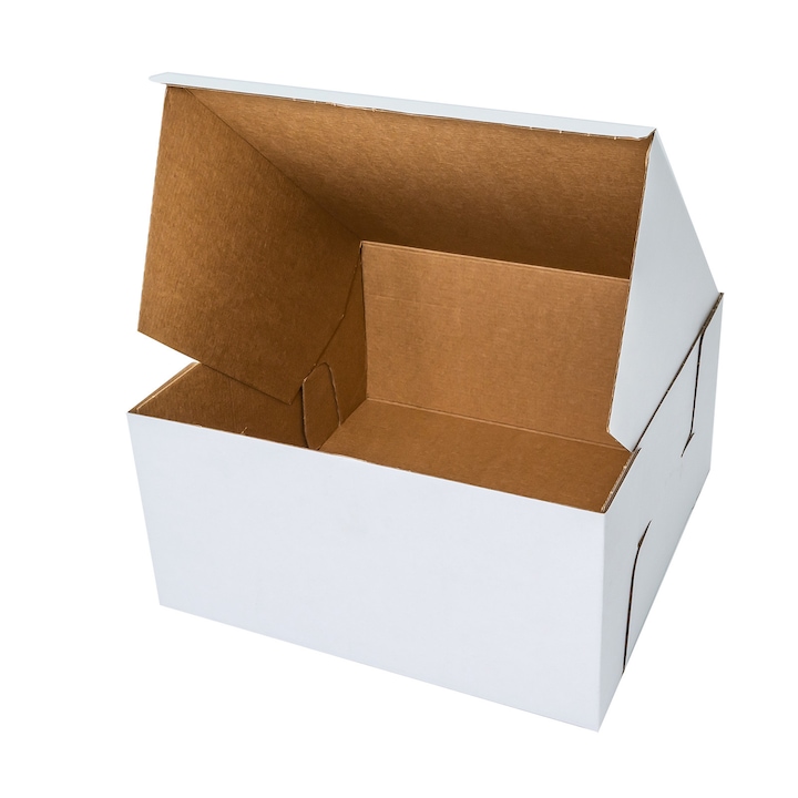 Висока Крафт кутия за торта Veiras, 30х30x25 см, Бяла