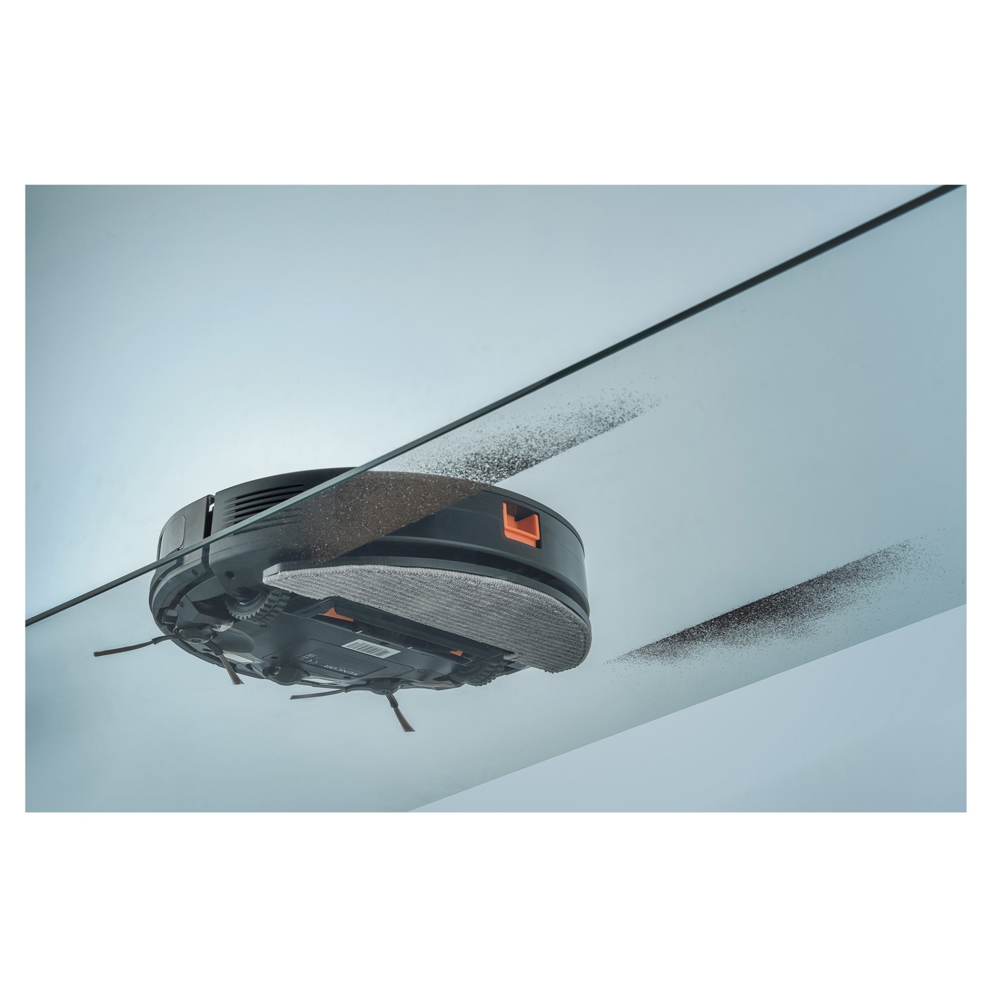 Aspirator robot Sencor SRV 3150OR, baterie 2600mAh, functionare pana la 100 de minute, functie de curatare, negru