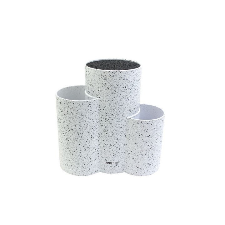 Késtartó, 3 az 1-ben, márványozott, 23x10x22, 2 cm, KingHoff