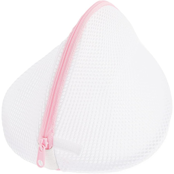 Мрежест чувал за пране на бельо Zola, Полиестер, 18x13 см, Бял