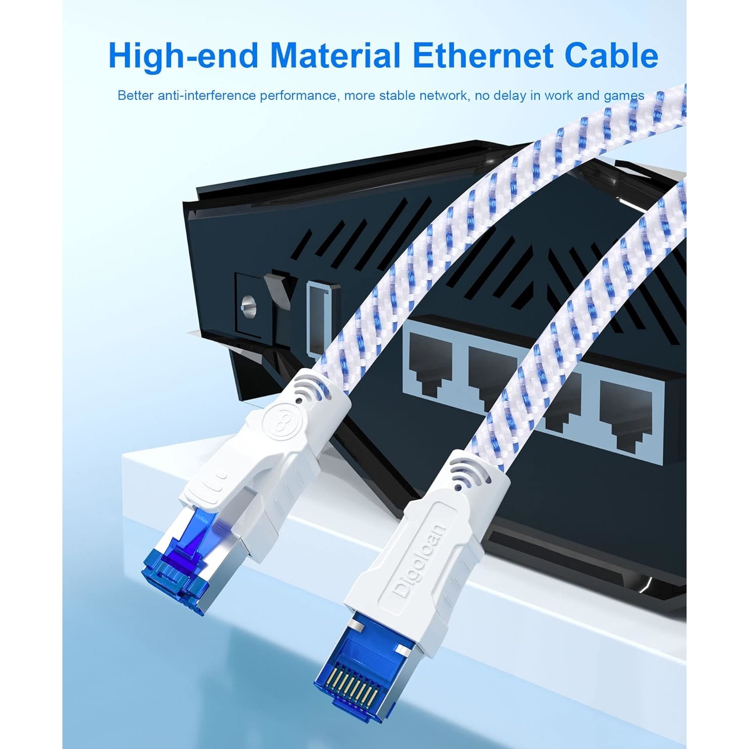 Digoloan Câble Ethernet Cat6/Cat6A 1m 2m 3m 5m 10m 15m 20m 30m POE