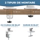 Suport monitor 17-32" inch, Brat Reglabil Asistat StableDesk, Pana la 9 kg, Organizator cabluri, Stil Minimalist pentru Birou Office, Gaming, Prindere cu clema/surub in blat, Gri