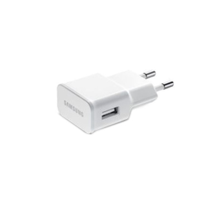 Adaptor priza Samsung pentru telefon, 1xUSB + cablue de date MicroUSB, Alb