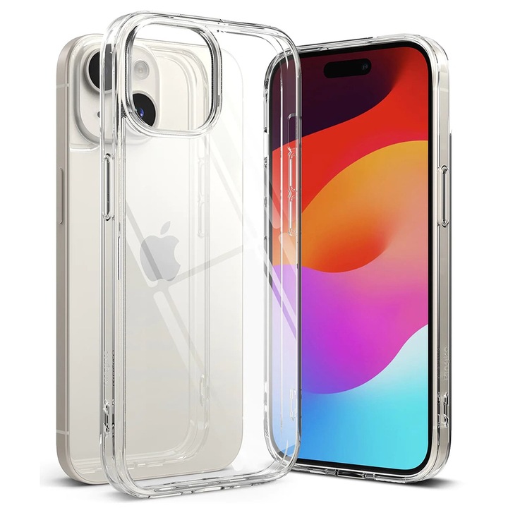 Husa compatibila cu iPhone 15, RAO Grip, ru iPhone 15 - Ringke Fusion, D14, Premium Lexgard, Clear