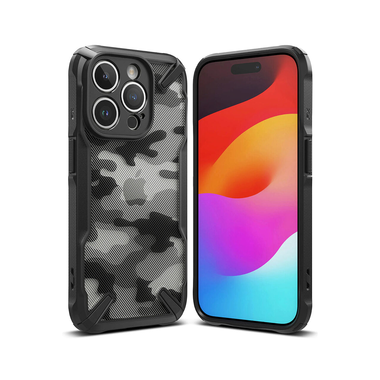 iPhone 15 Pro Max tok Ringke Fusion X Design Camo Black