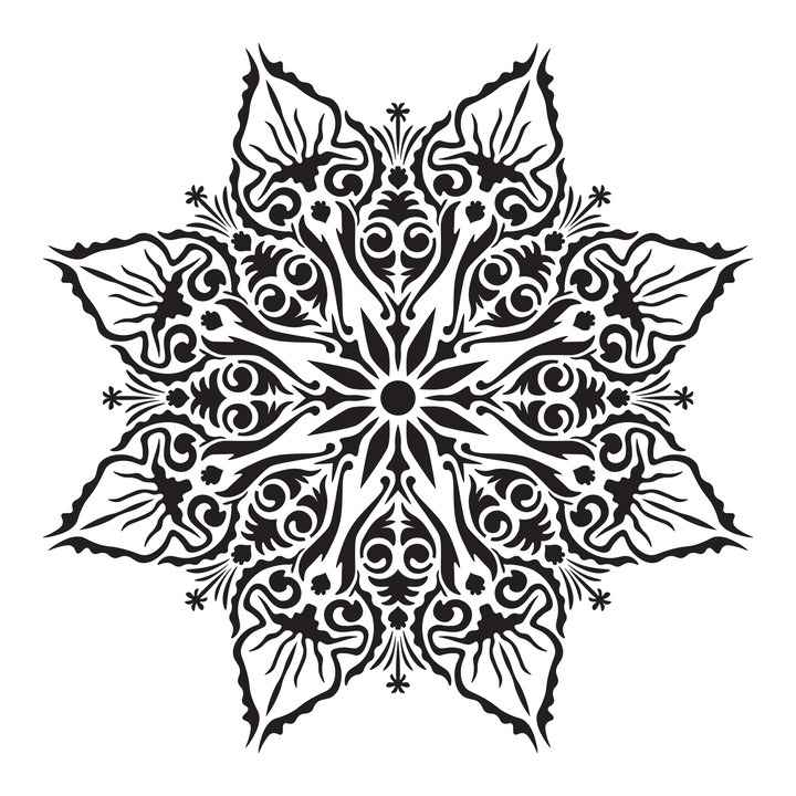 Sablon constructii 3D Octo Star Leaf, 70x70cm, reutilizabil, plastic