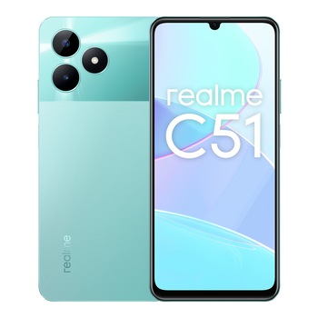 Telefon mobil realme C51, Dual SIM, 4GB RAM, 128GB, 4G, Mint Green