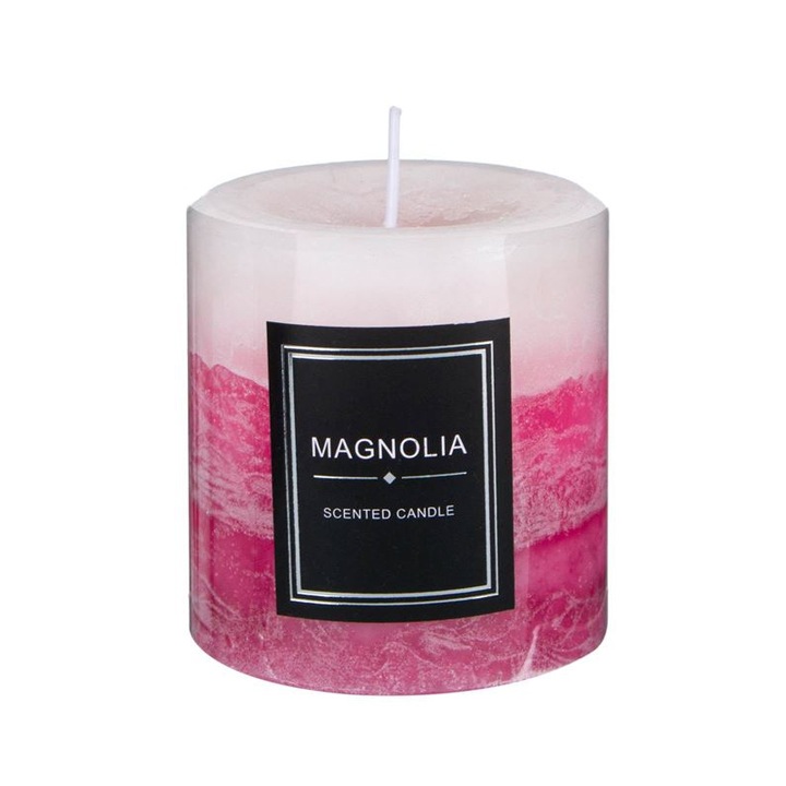 Свещ с аромат на магнолия, розова, 7x7,5 см, ATU-087488