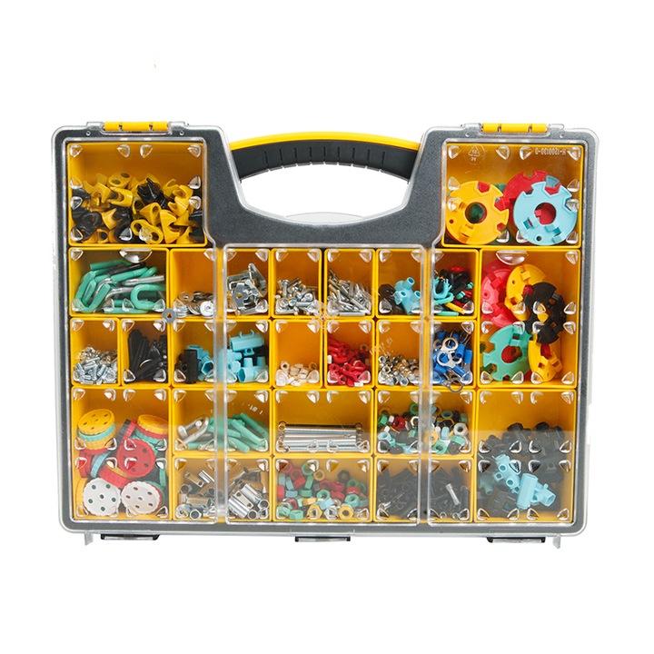 Set de construit cu suruburi si piulite pentru intreaga familie, Family Kit, The OFFBITS, peste 1000 de piese