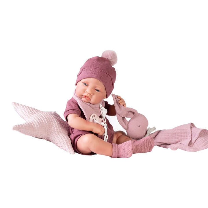 Újszülött baba baba Dou Dou nyulakkal és csillag lábbal, 42 cm, Antonio Juan