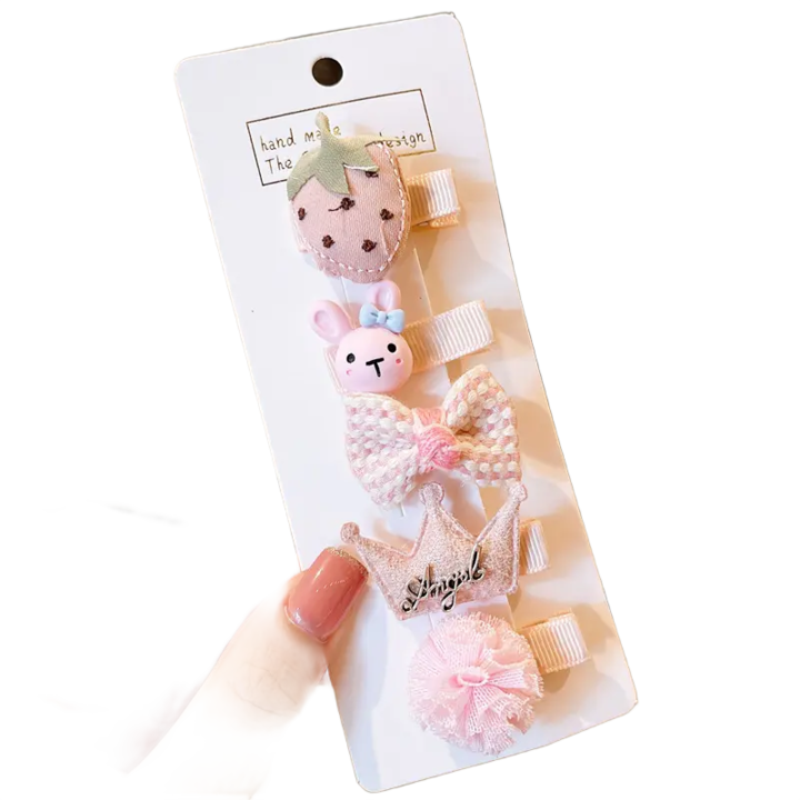 5 db hajcsat lányoknak, többszínű, 5-7 cm