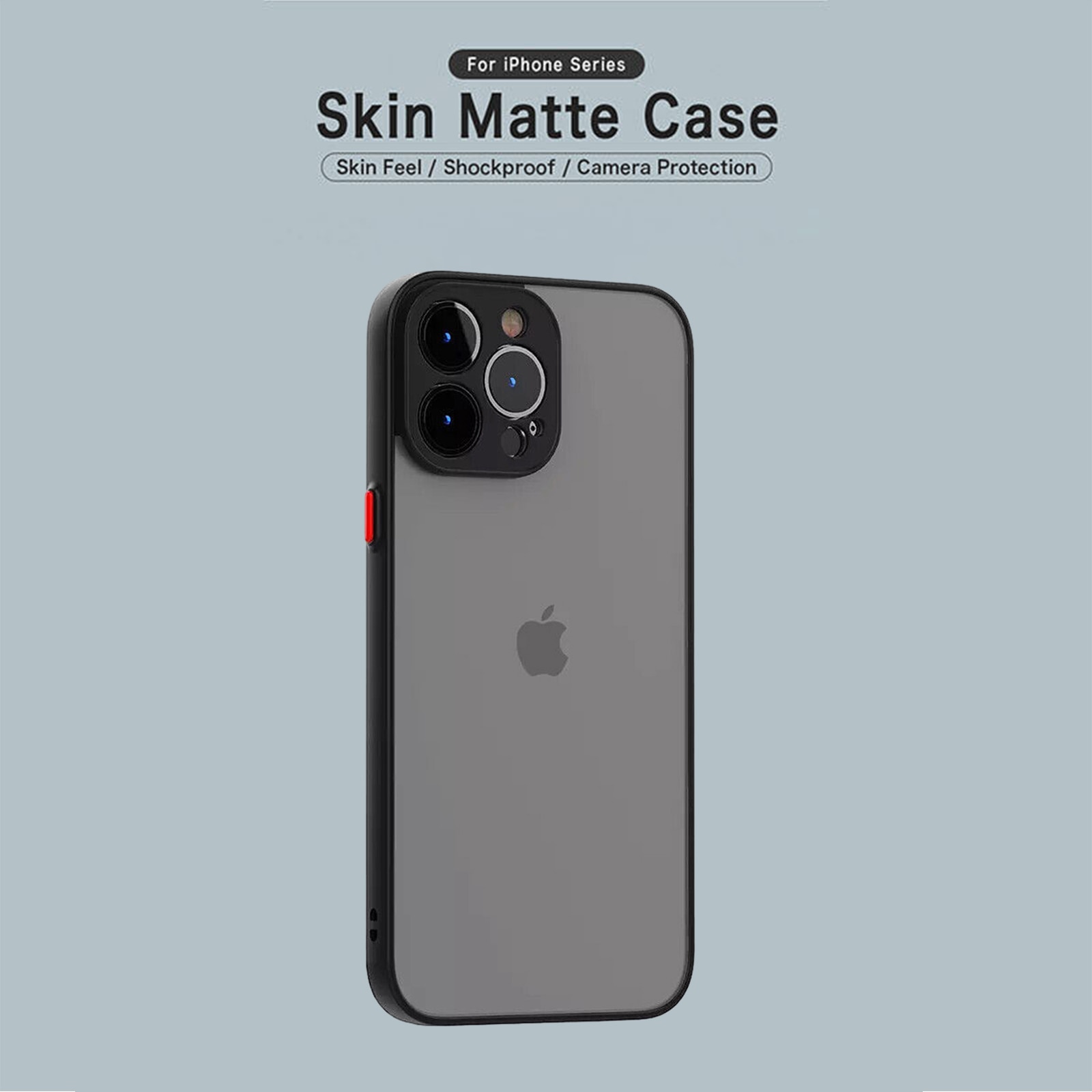 Husa cu protectie la camere si finisaj mat, NUODWELL, Compatibila cu iPhone 15 Pro, Design ultra slim, Antizgarieturi si rezistent la socuri, TPU/PC, Negru
