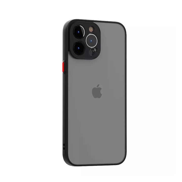 Калъф със защита на камерата и матово покритие, NUODWELL, Съвместим с iPhone 15 Pro, Ултра тънък дизайн, Устойчив на надраскване и удар, TPU/PC, Черен