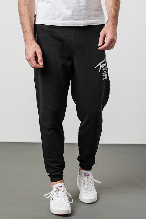 Tommy Jeans, Pantaloni de trening din bumbac organic, Negru