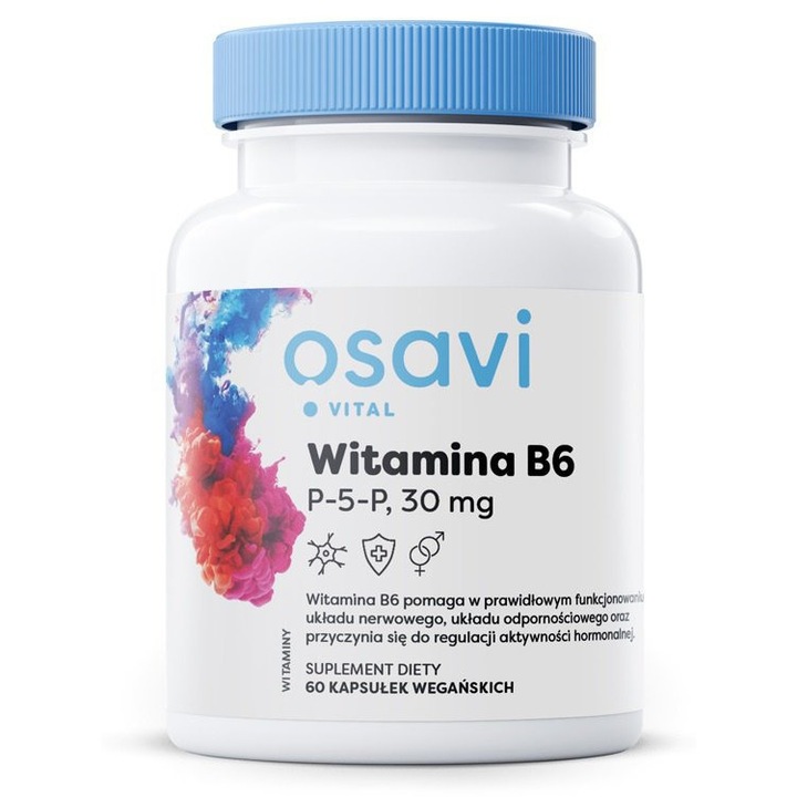 Витамин B6, Osavi, 30 mg, 60 капсули