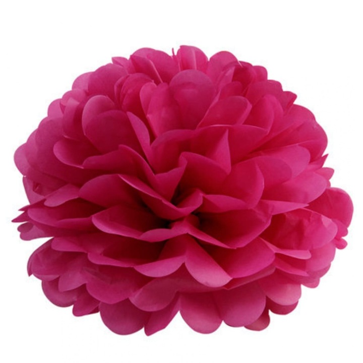 Pampon hartie 25 cm mov prune
