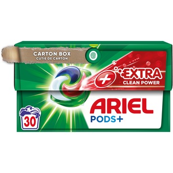 Detergent de rufe capsule Ariel +Extra Clean Power, 30 spalari