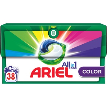 Detergent de rufe capsule Ariel Color, 38 spalari